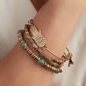 Alex and Ani Spiritual Armor Hamsa Inline Charm Bangle
